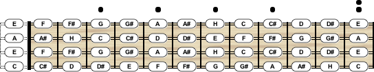 4x2-Saiten Charango-Stimmung Standard